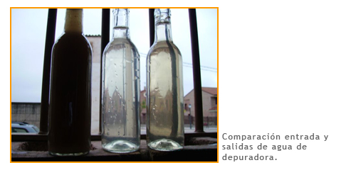 Comparaci�n entrada y salidas de agua de depuradora.