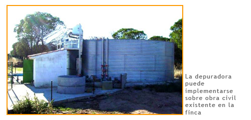 La depuradora puede implementarse sobre obra civil existente en la finca.